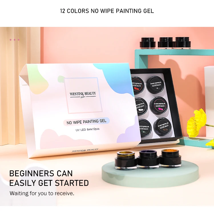 Caixuan OEM/ODM 12 Colors No Wipe Painting Gel Set UV Gel Polish Wholesale
