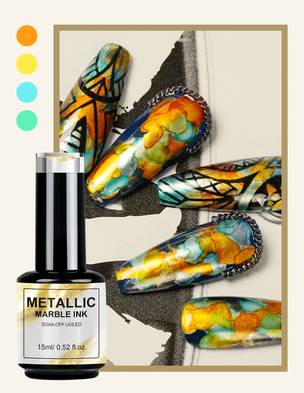 Gel Polish 15ml Metallic Mable Ink Gel Nail Polish Uv Light Nails Gel Polish