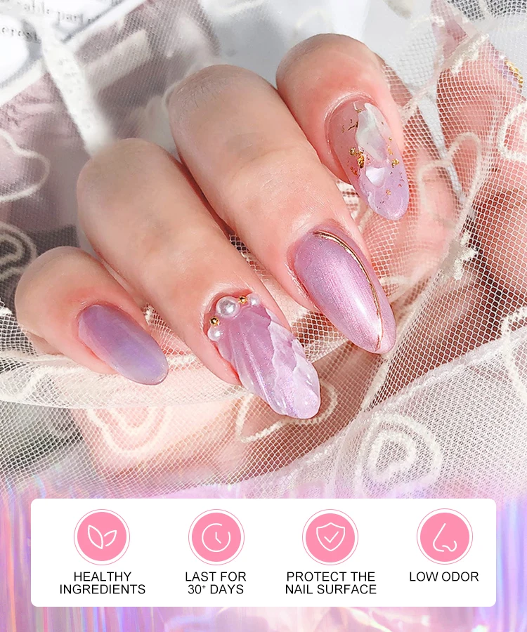 Free Samples Hot Sale Pearl Veil Color Gel ODM/OEM Wholesale UV Gel for Nail Art