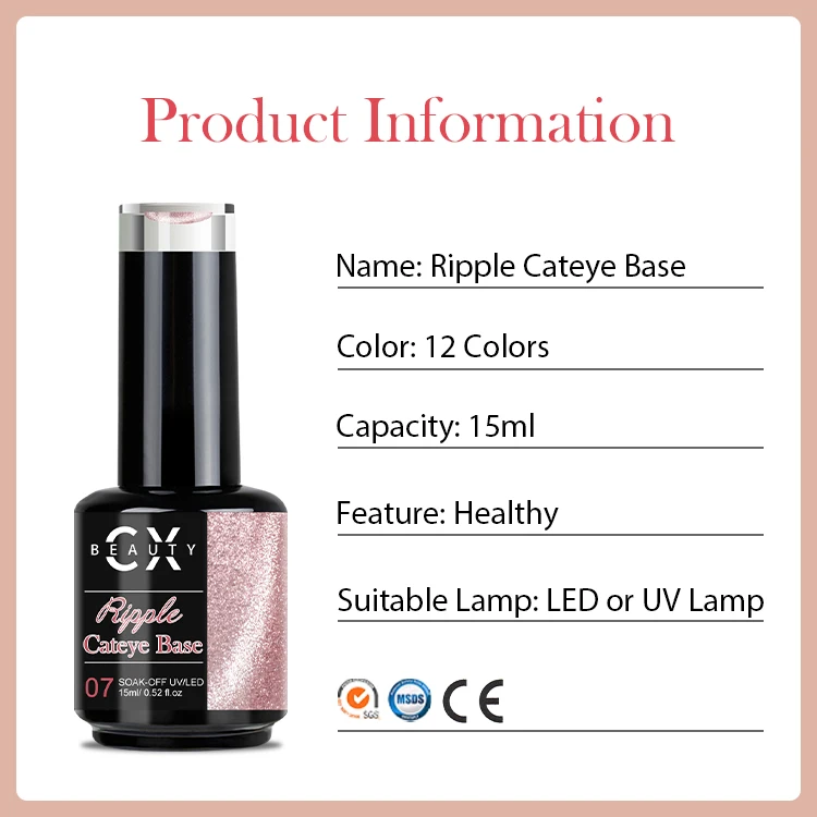 New Arrival Ripple Cat Eye Base Gel OEM/ODM Rubber Base Gel