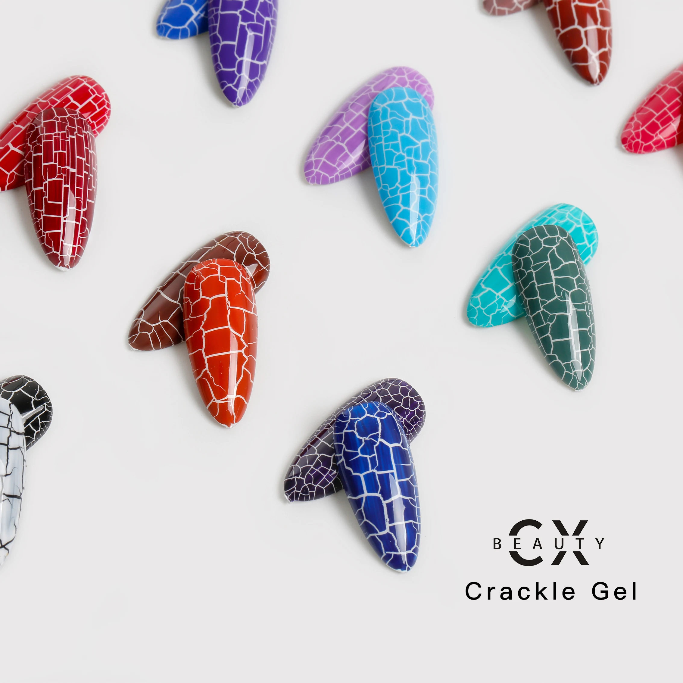 Professional CX nail polish oem factory 28 colors crackle uv gel polish for nails